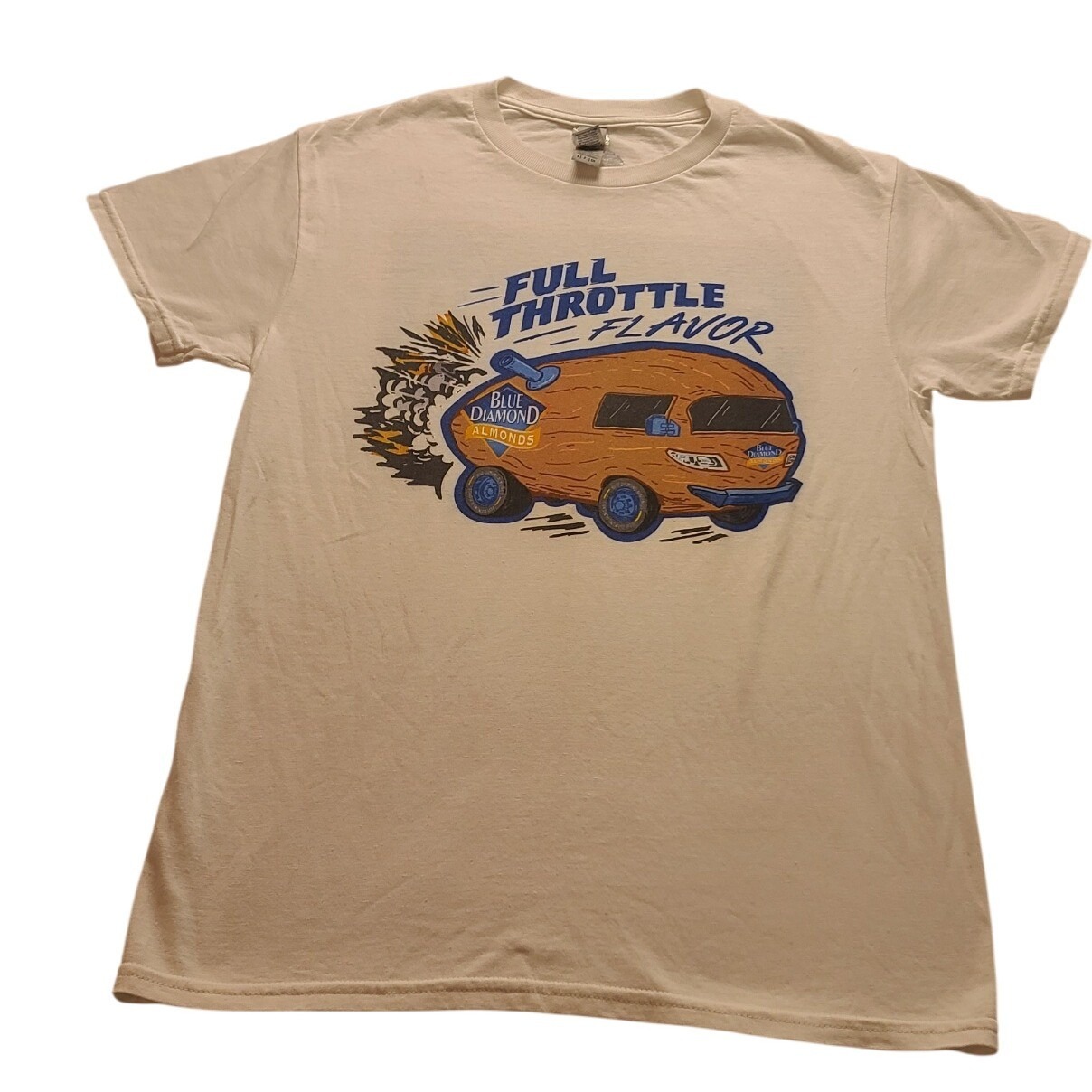 Gildan Blue Diamond Almonds Full Throttle Flavor Graphic TShirt Mens White S